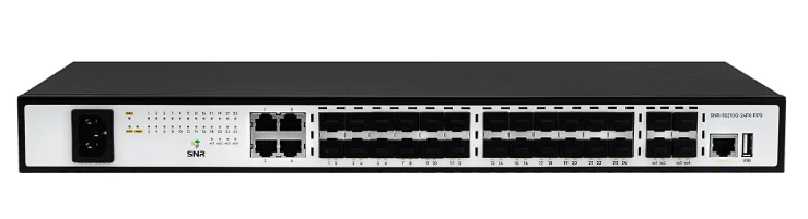 Управляемый коммутатор SNR уровня 2+, 20 портов 100/1000Base-X SFP, 4 порта Combo 10/100/1000Base-T 100/1000Base-X SFP, 4 порта 1/10G SFP+, встроенный