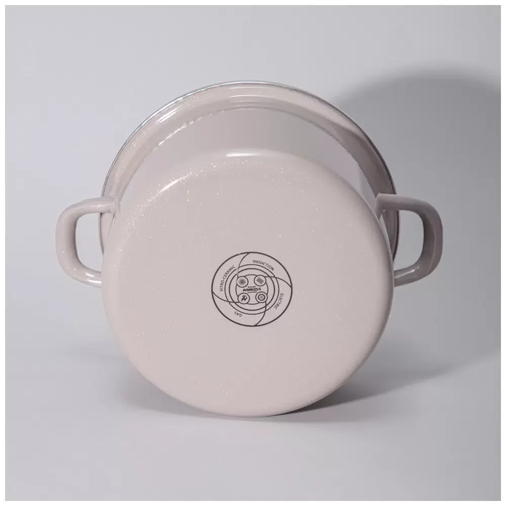 КАСТРЮЛЯ AGNESS ЭМАЛИРОВАННАЯ С ЭМАЛ.КРЫШКОЙ СЕРИЯ "CHARM" 3,5 Л, 22*12,5 СМ