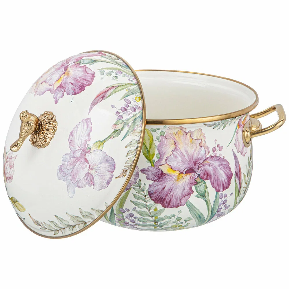 КАСТРЮЛЯ ЭМАЛИРОВАННАЯ AGNESS С КРЫШКОЙ, СЕРИЯ IRISES 2,8Л, ДИА.18СМ ПОДХОДИТ ДЛЯ ИНДУК.ПЛ