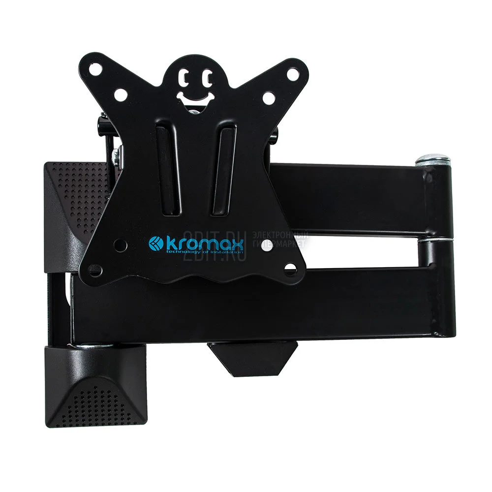 Кронштейн Kromax CASPER-104 черный для TV 10"-32", настенный наклонно-поворотный, max VESA 100x100, от стены 57-410мм