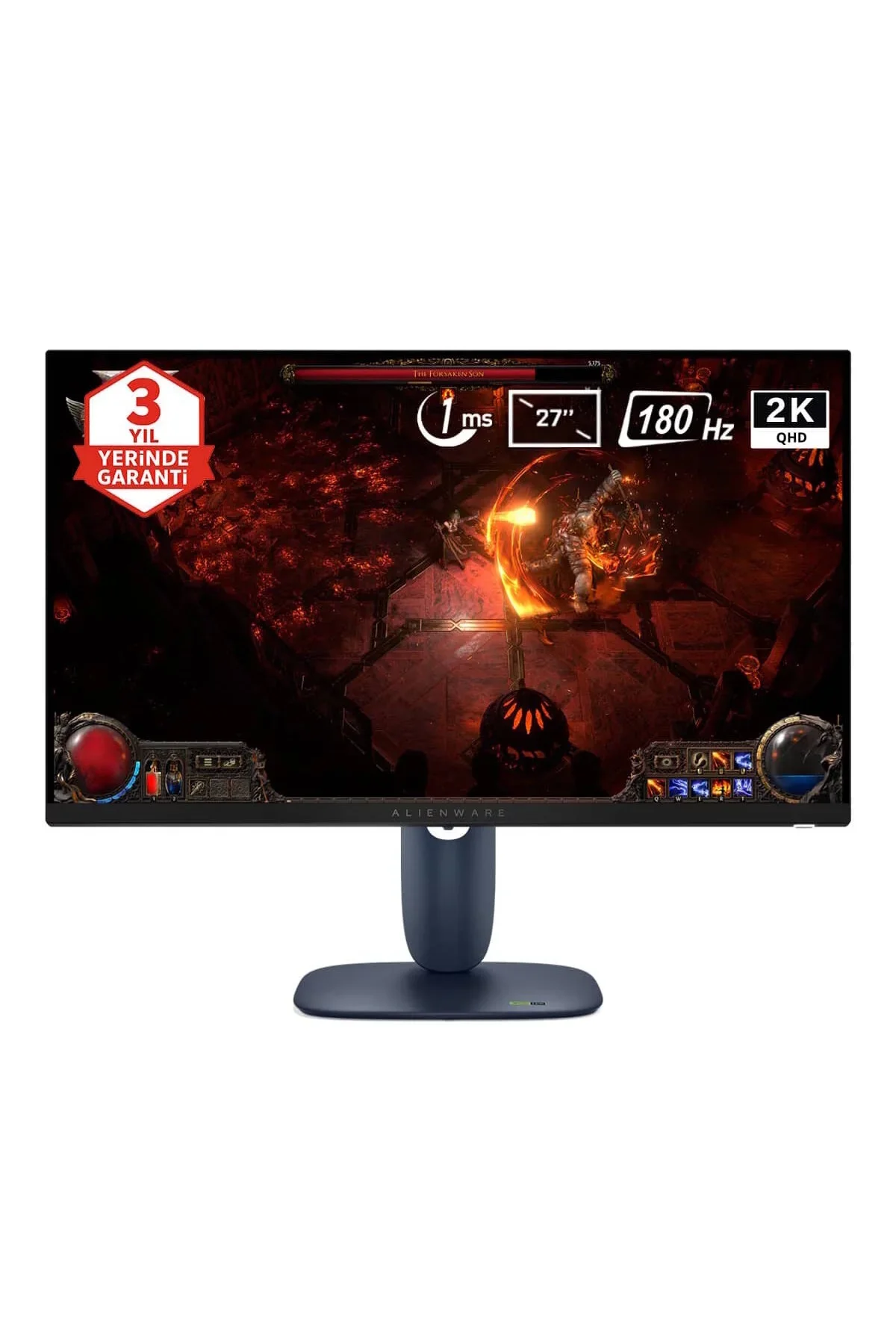 Монитор Dell 27" AW2725DM, 16:9, IPS, QHD, 1/4ms, 400cd, 180Hz, HDMI, DP, USB, HAS