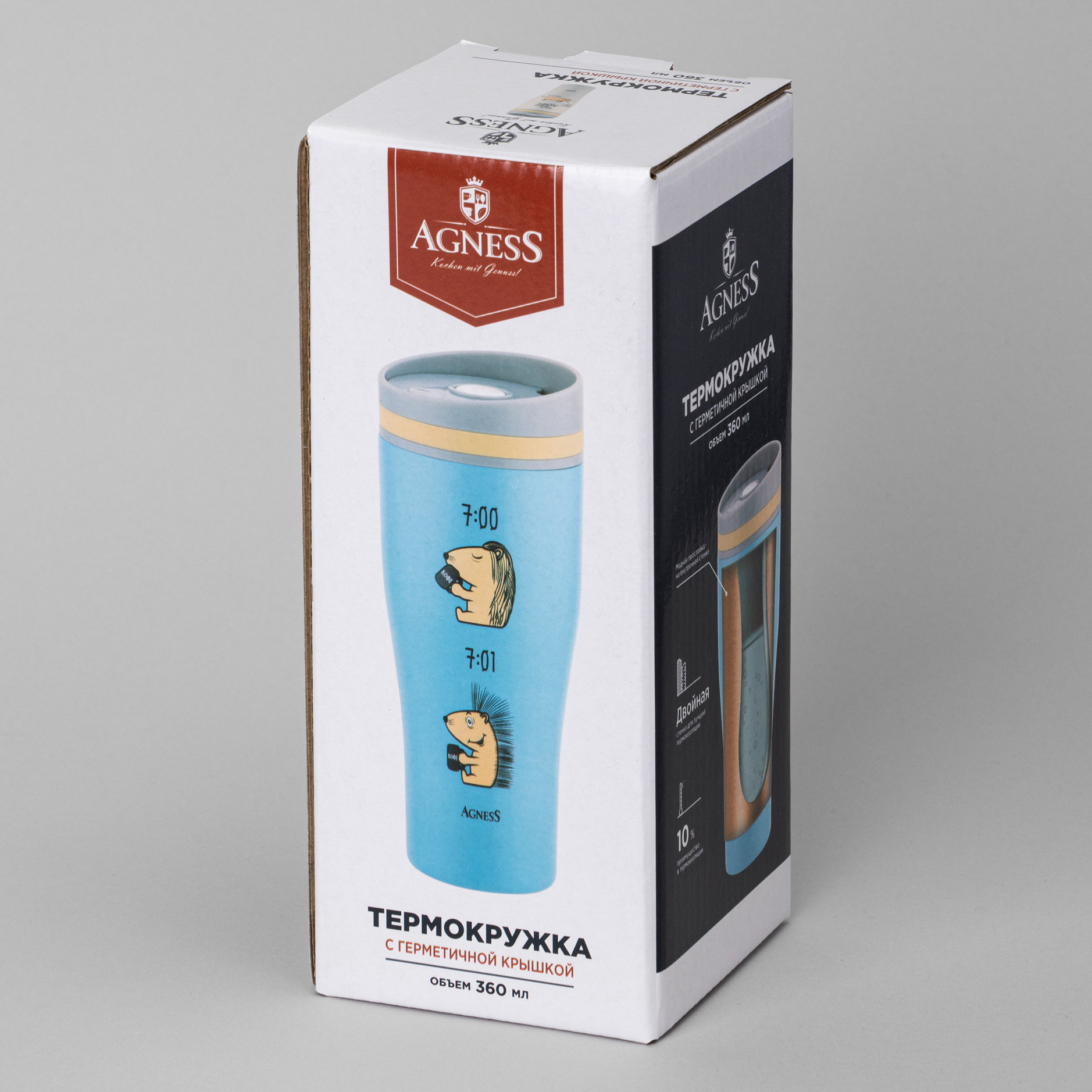 ARTI-M ТЕРМОКРУЖКА AGNESS "ЁЖ" 360МЛ