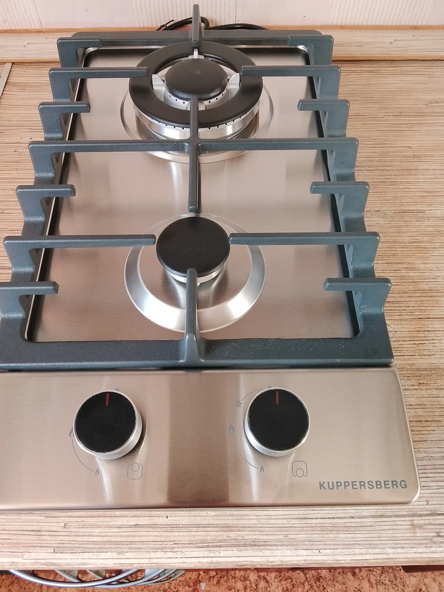 Газовая варочная панель Kuppersberg FS 36 X, газ, High-Tech, 29 см, автоматический электроподжиг, газ-контроль, форсунки под сжиженый газ, SABAF конфо