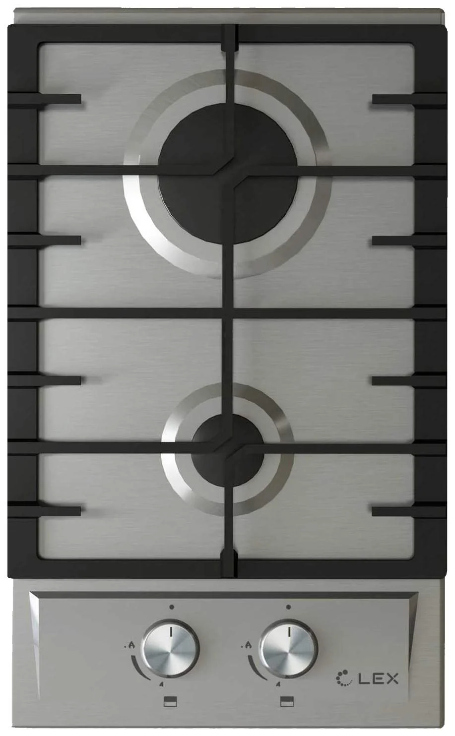 Газовая варочная панель LEX GVS 321 Inox 4000Вт 2 комфорки нерж.сталь