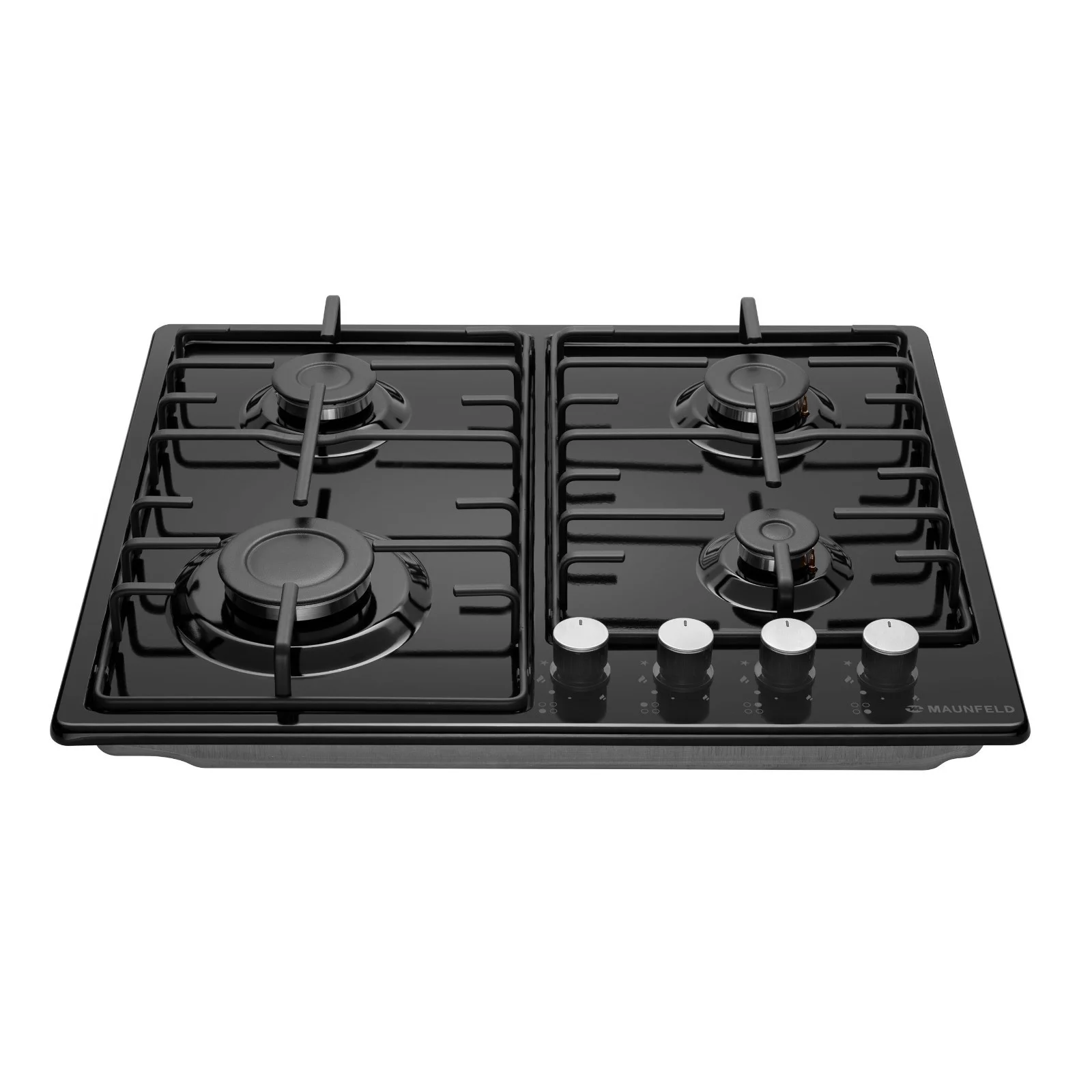 Газовая варочная панель Maunfeld EGHE.64.3STS-EB/G, 4 конфорки, эмалированная сталь, черный