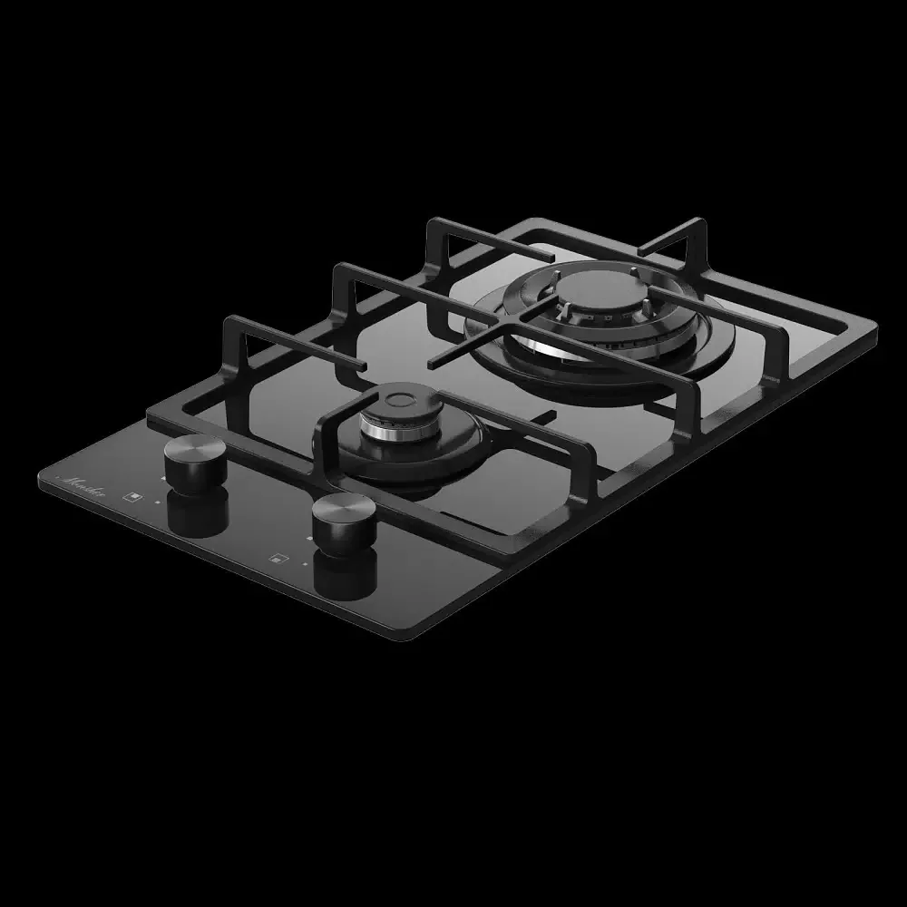 Газовая варочная панель Monsher MGG 33 NoirR, газ, High-Tech, 30 см, автоматический электроподжиг, газ-контроль, форсунки под сжиженый газ, SABAF конф