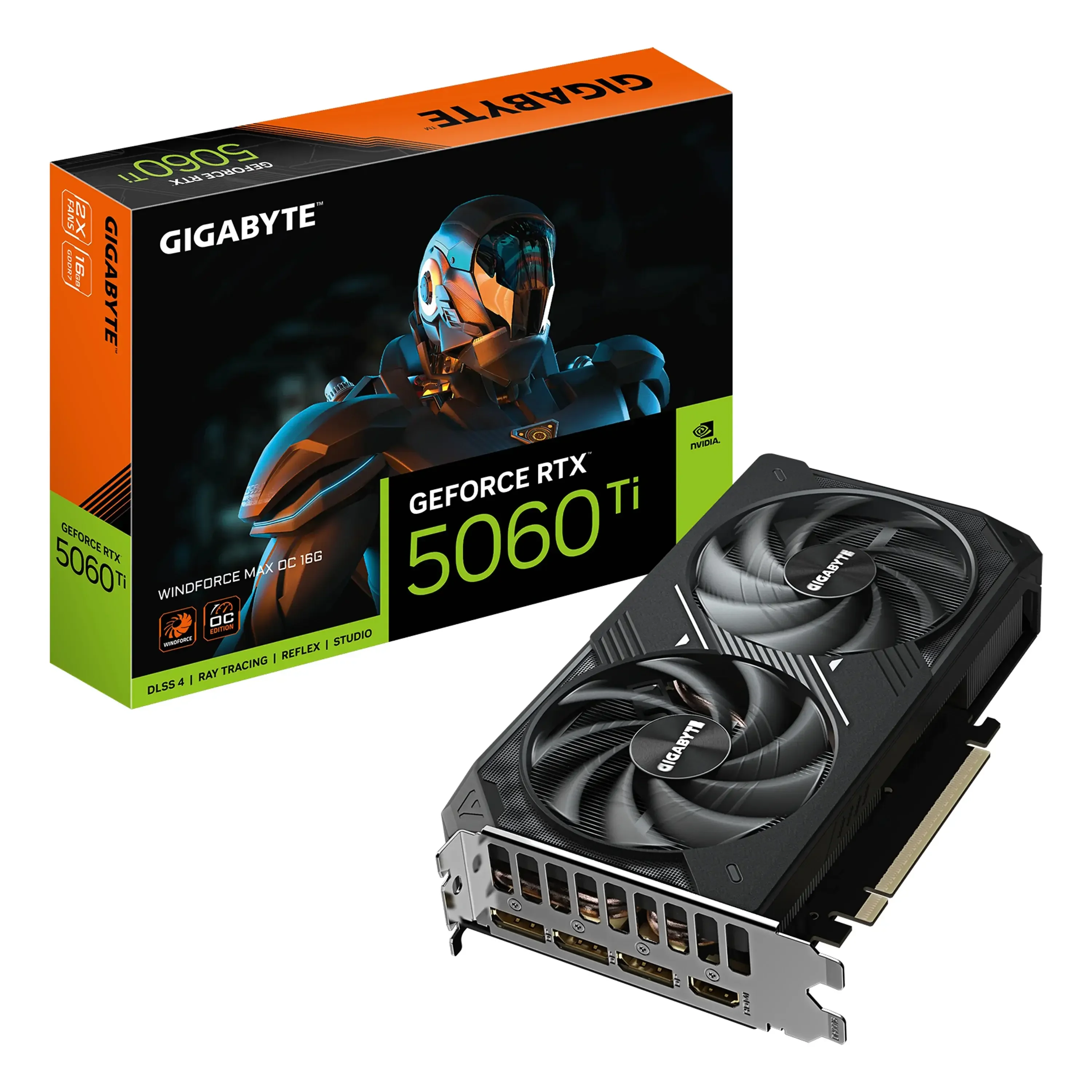 Видеокарта PCIE16 RTX5060TI 8GB GV-N506TWF2MAX OC-8GD GIGABYTE