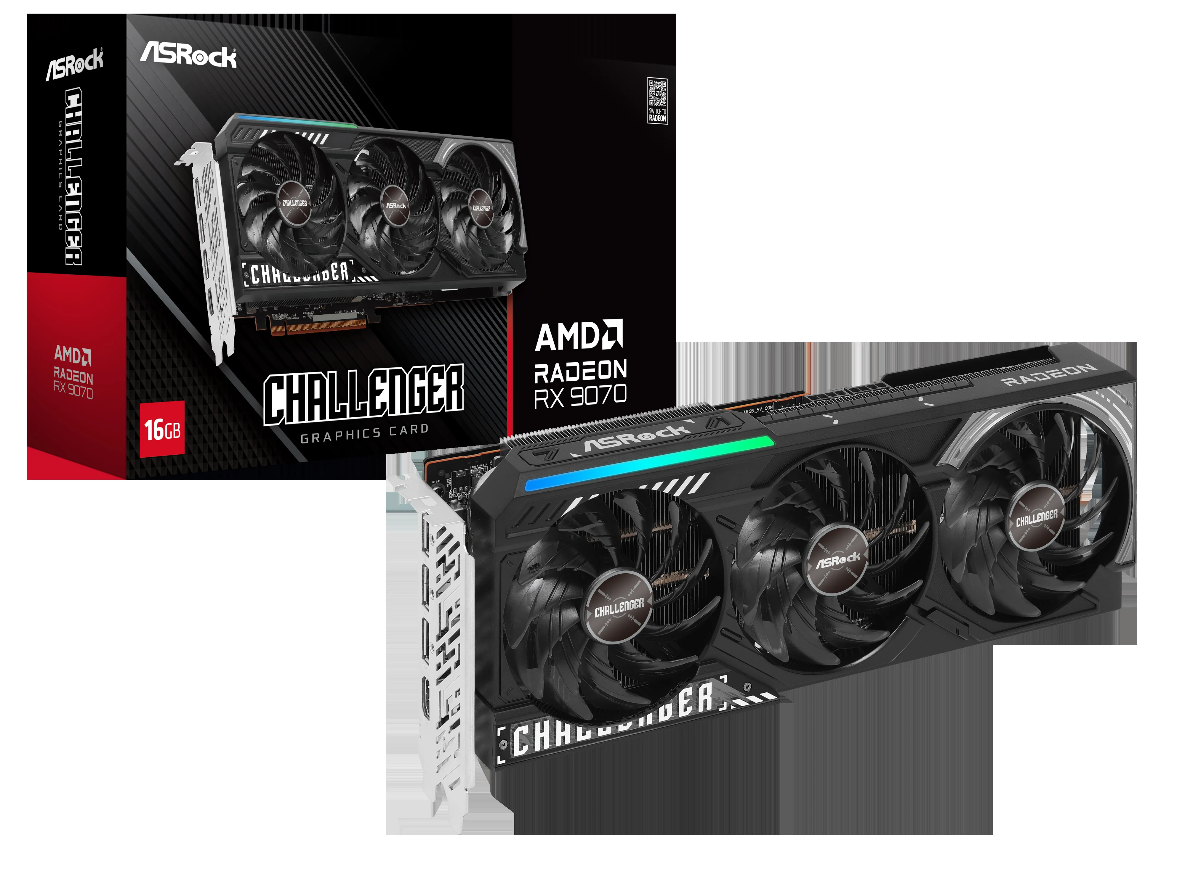 Видеокарта PCIE16 RX 9070 16GB RX9070 CL 16G ASROCK