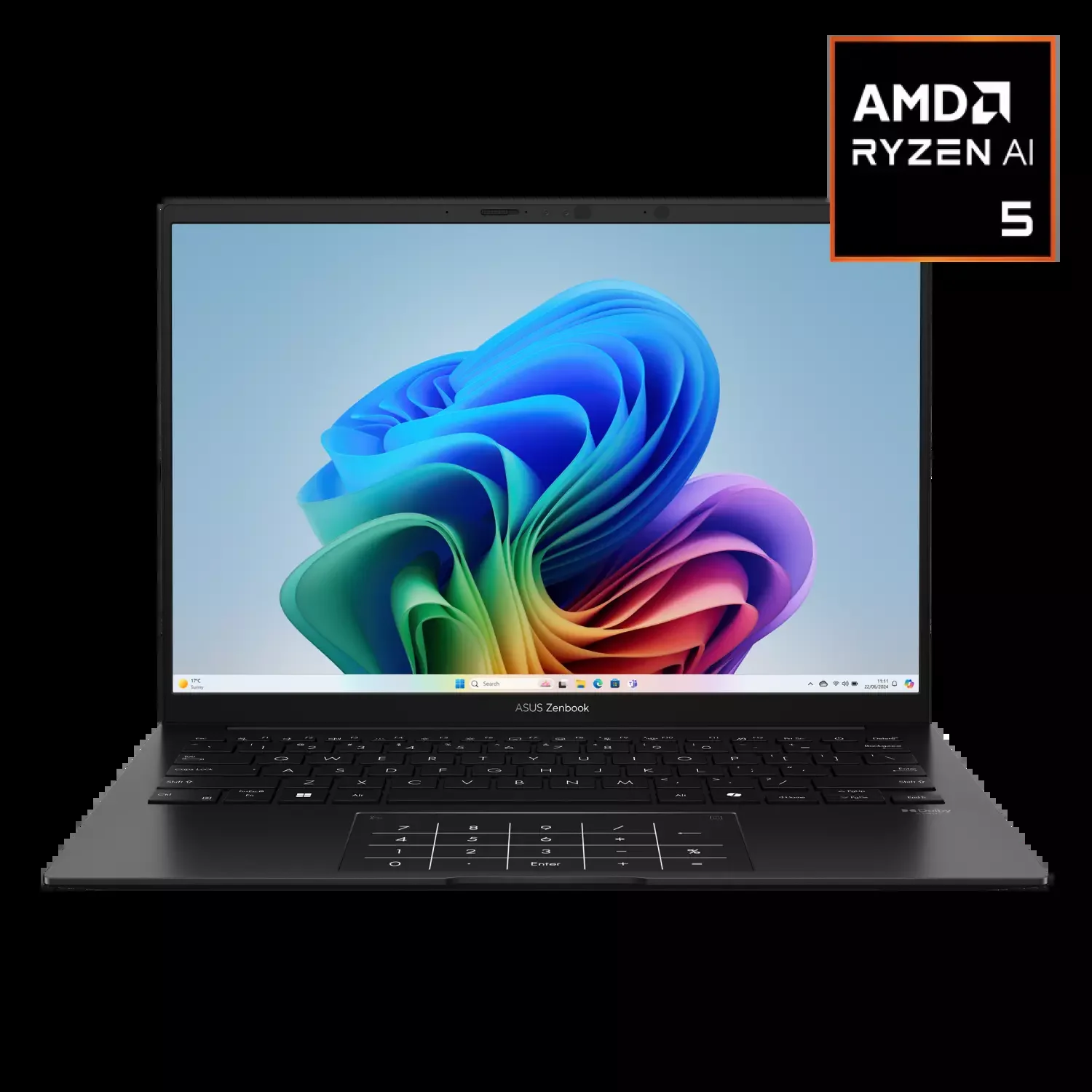 Ноутбук Asus Zenbook 14 UM3406GA-QD130 Ryzen AI 5 430 32Gb SSD512Gb AMD Radeon 840M 14" OLED WUXGA (1920x1200) без ОС black WiFi BT Cam Bag (90NB17R1-