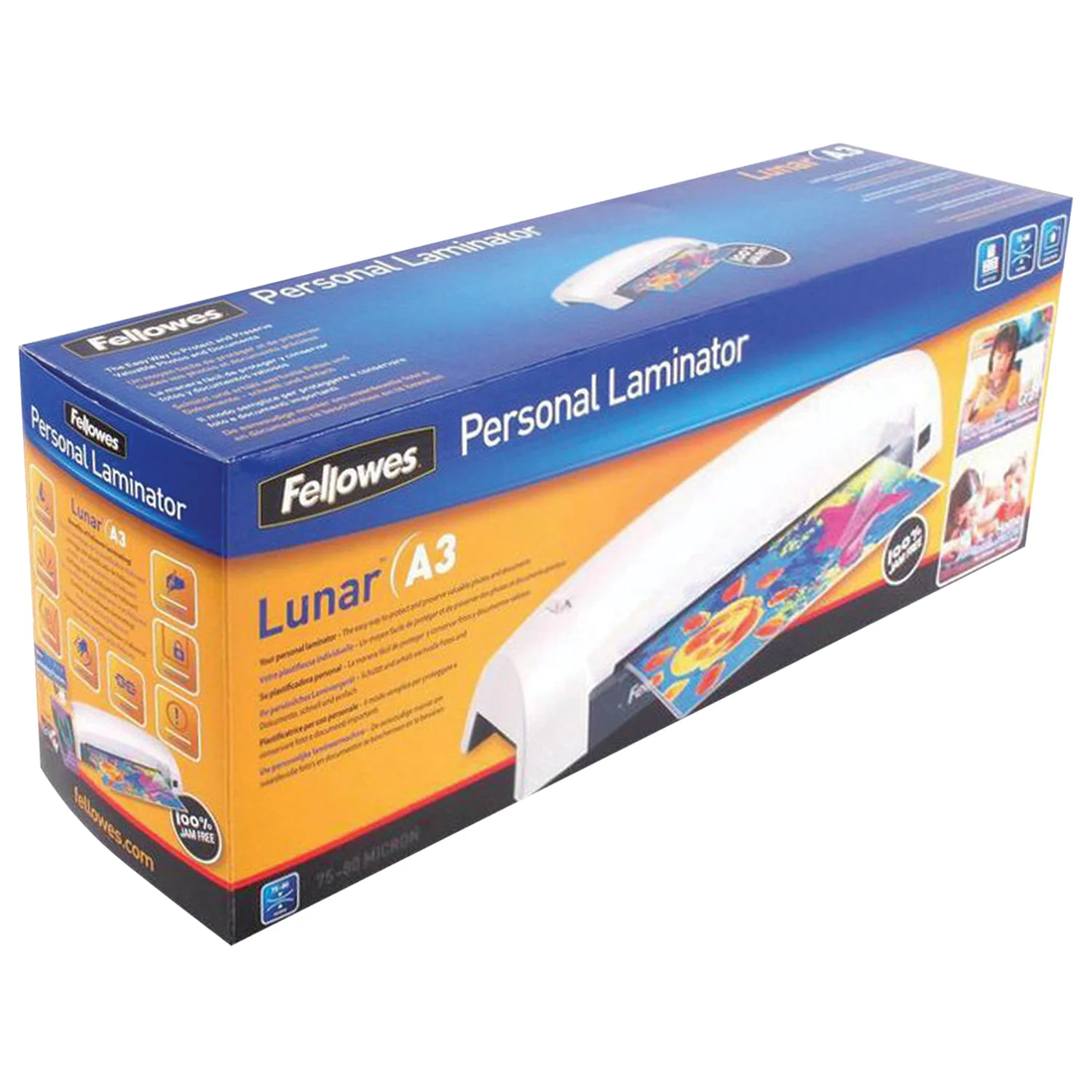 Fellowes® Ламинатор Lunar A3,  (75-80 мкм), 30 см/мин., 2 вала, темп. режим(1), защита от заторов, HeatGuard™