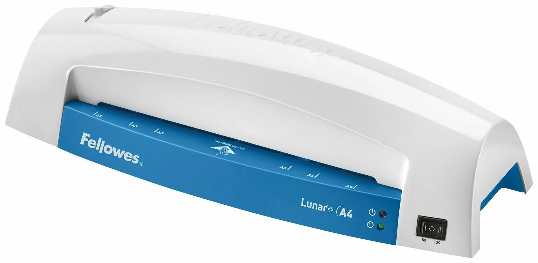 Fellowes® Ламинатор Lunar A4, (75-80 мкм), 30 см/мин., 2 вала, темп. режим(1), защита от заторов, HeatGuard™