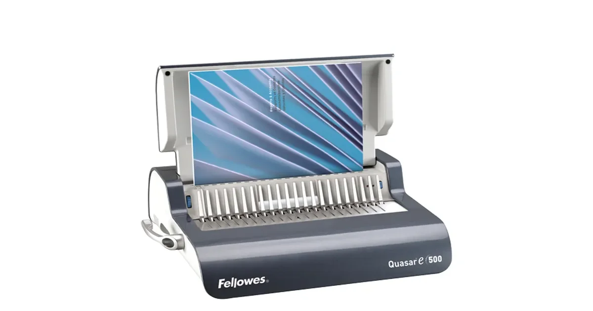 Fellowes® Переплетчик QUASAR-E на пластиковую пружину, сшивает до 500 лст., перфорирует 20 лст.