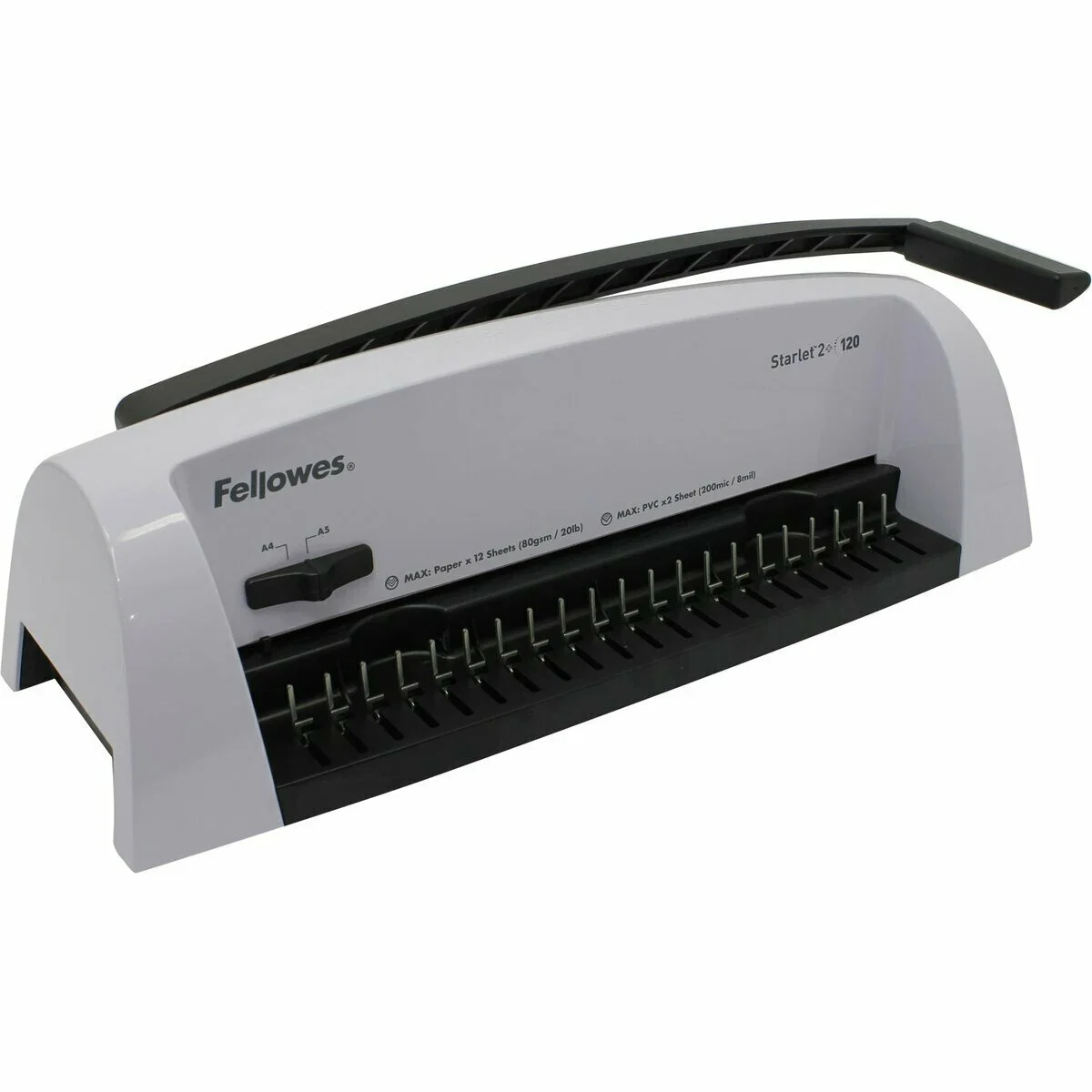 Fellowes® Переплетчик STARLET 2+ на пластиковую пружину, сшивает до 120 лст., перфорирует 12 лст.