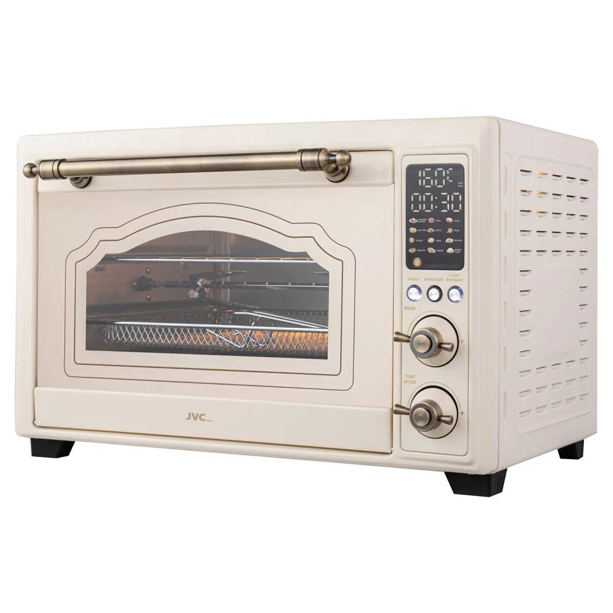 Печь JVC JH-MO350 beige (35 л, 2000 Вт,0-60 мин,35-230°С цвет.дисплей цифров.управл.Конвекция Гриль)