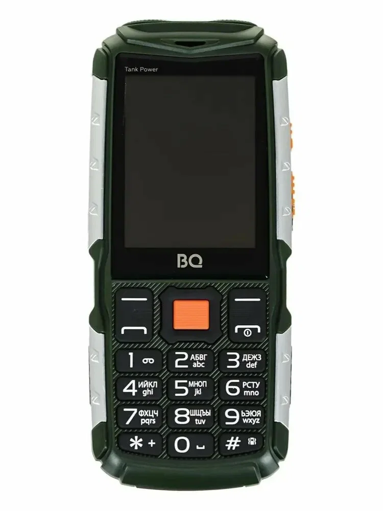 Мобильный телефон BQ 2430 Tank Power зеленый/серебристый