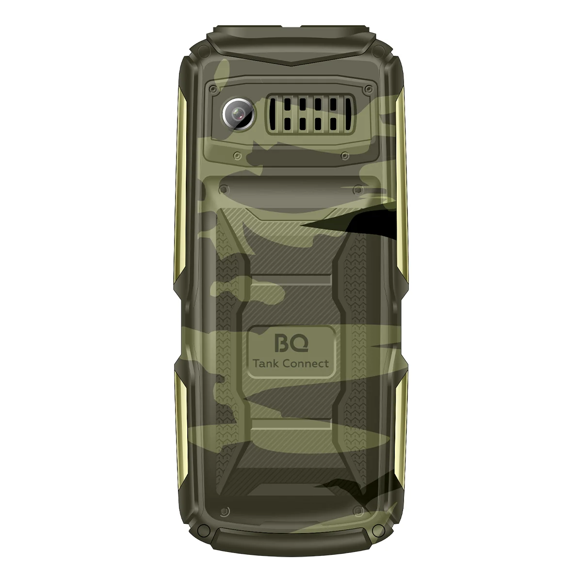 Мобильный телефон BQ 2430 Tank Power камуфляж/золотистый