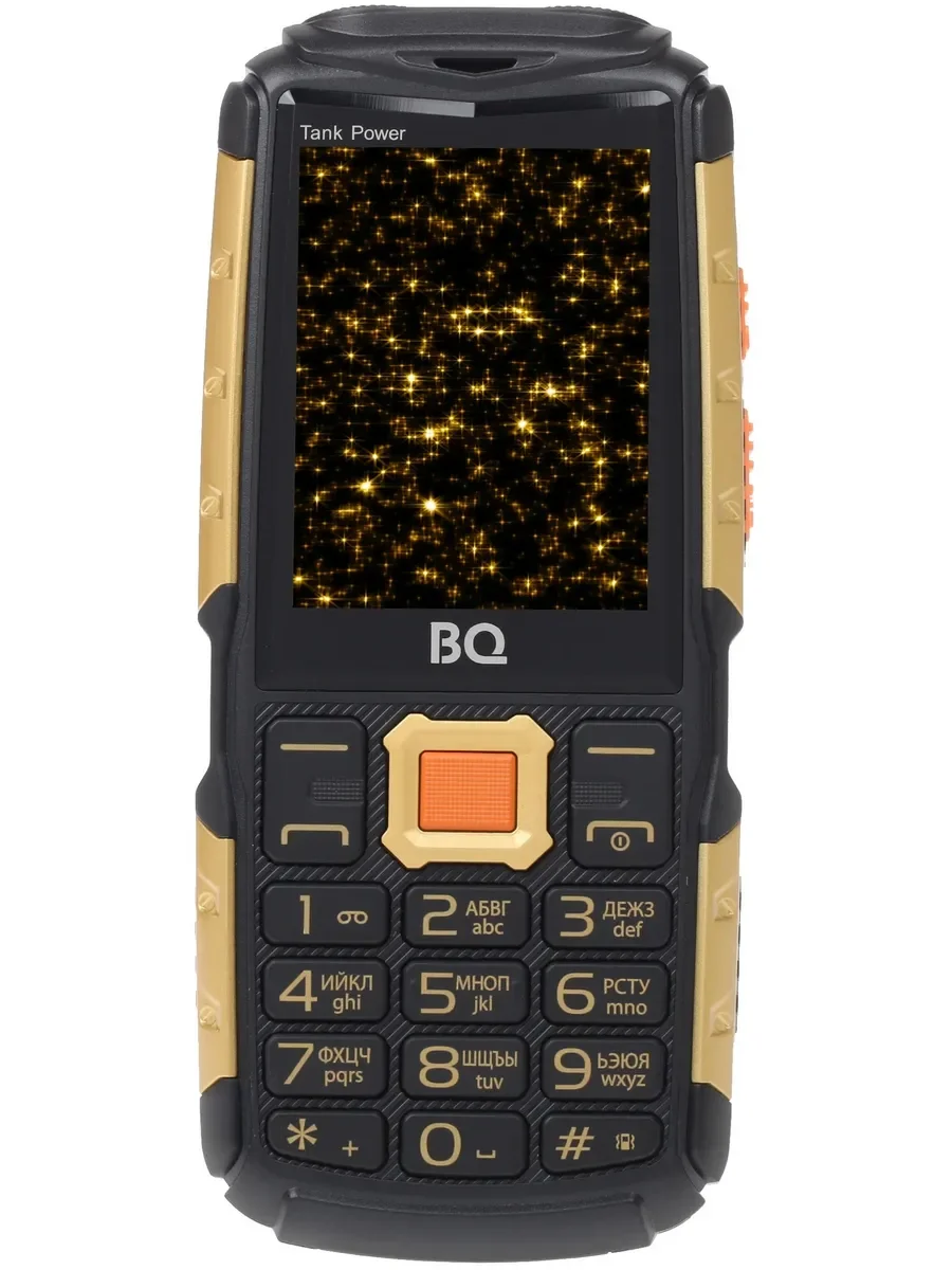 Мобильный телефон BQ 2430 Tank Power черный/золотистый