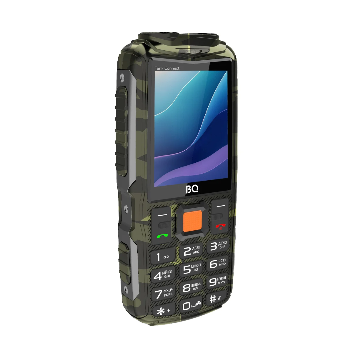 Мобильный телефон BQ 2430L Tank Connect камуфляж/серый