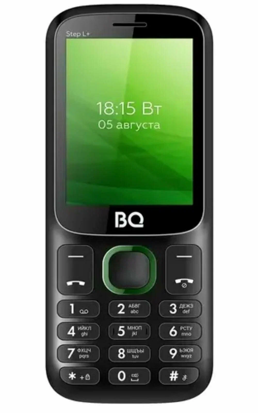 Мобильный телефон BQ 2440 Step L+ черный/зеленый