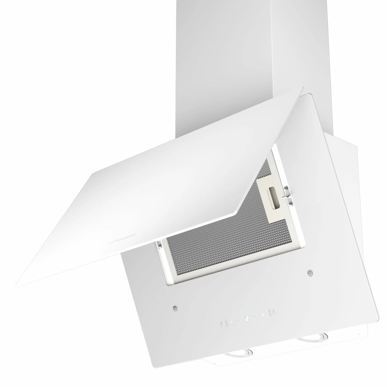Наклонная вытяжка Kuppersberg F 603 W, 60 см, High-Tech, таймер, макс. производительность 850 м3/ч, 3 скорости, обратный клапан, сенсорное управление,