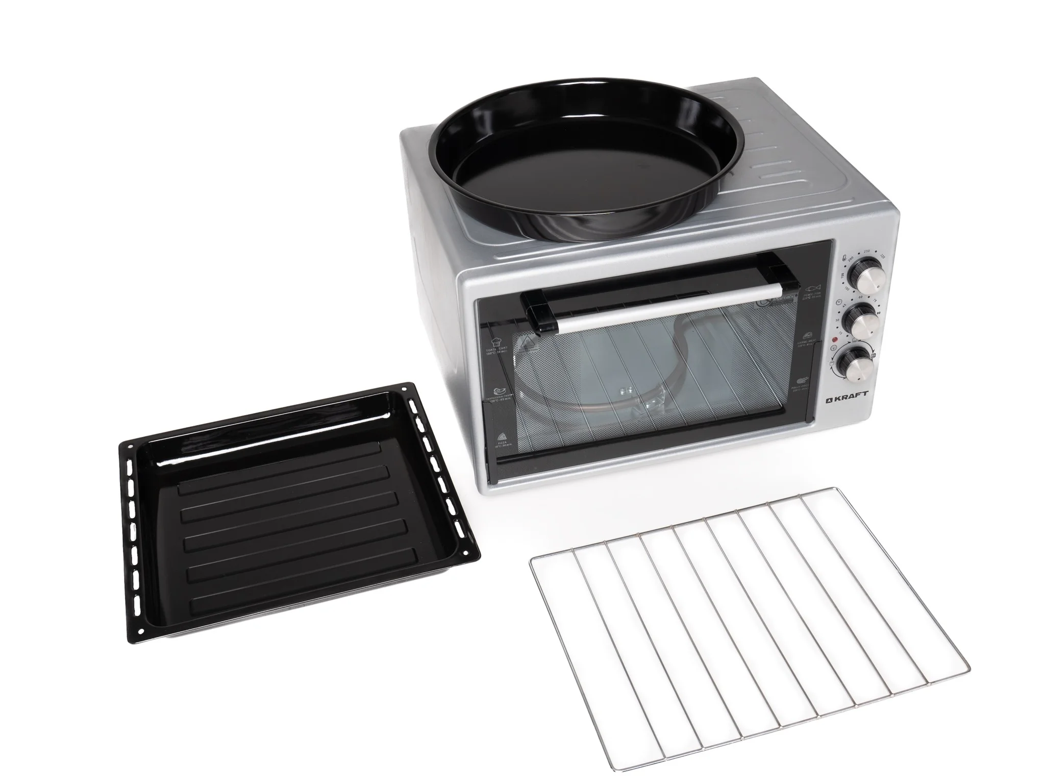 Мини-печь Kraft KF-MO3801GR серый, 38 л
