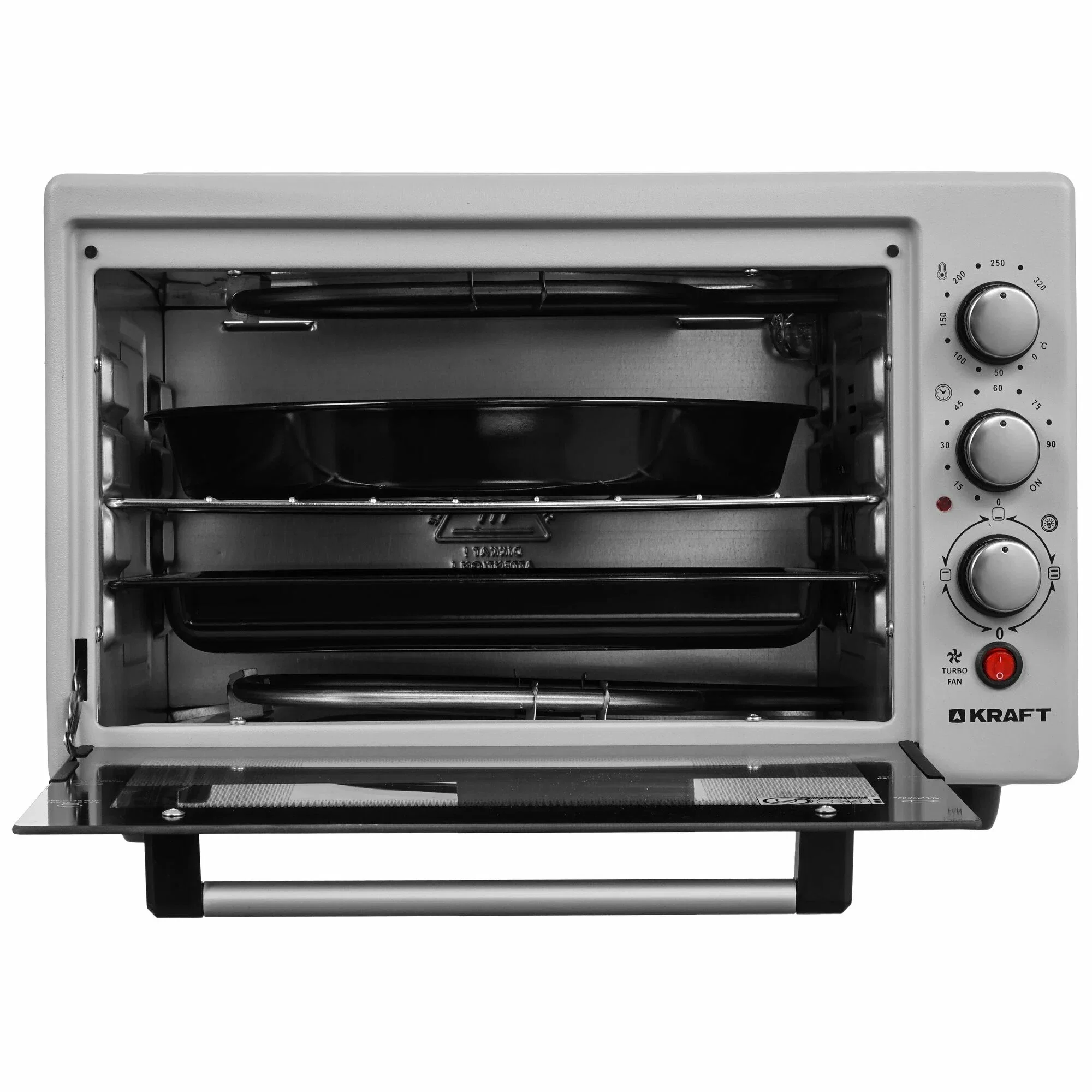 Мини-печь Kraft KF-MO3803KGR серый Мощность 1500(Вт),Объем 38(Л)