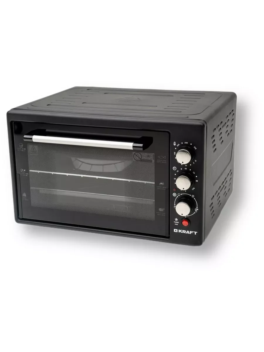 Мини-печь Kraft KF-MO3804RKBL черный Мощность 1500(Вт),Объем 38(Л)