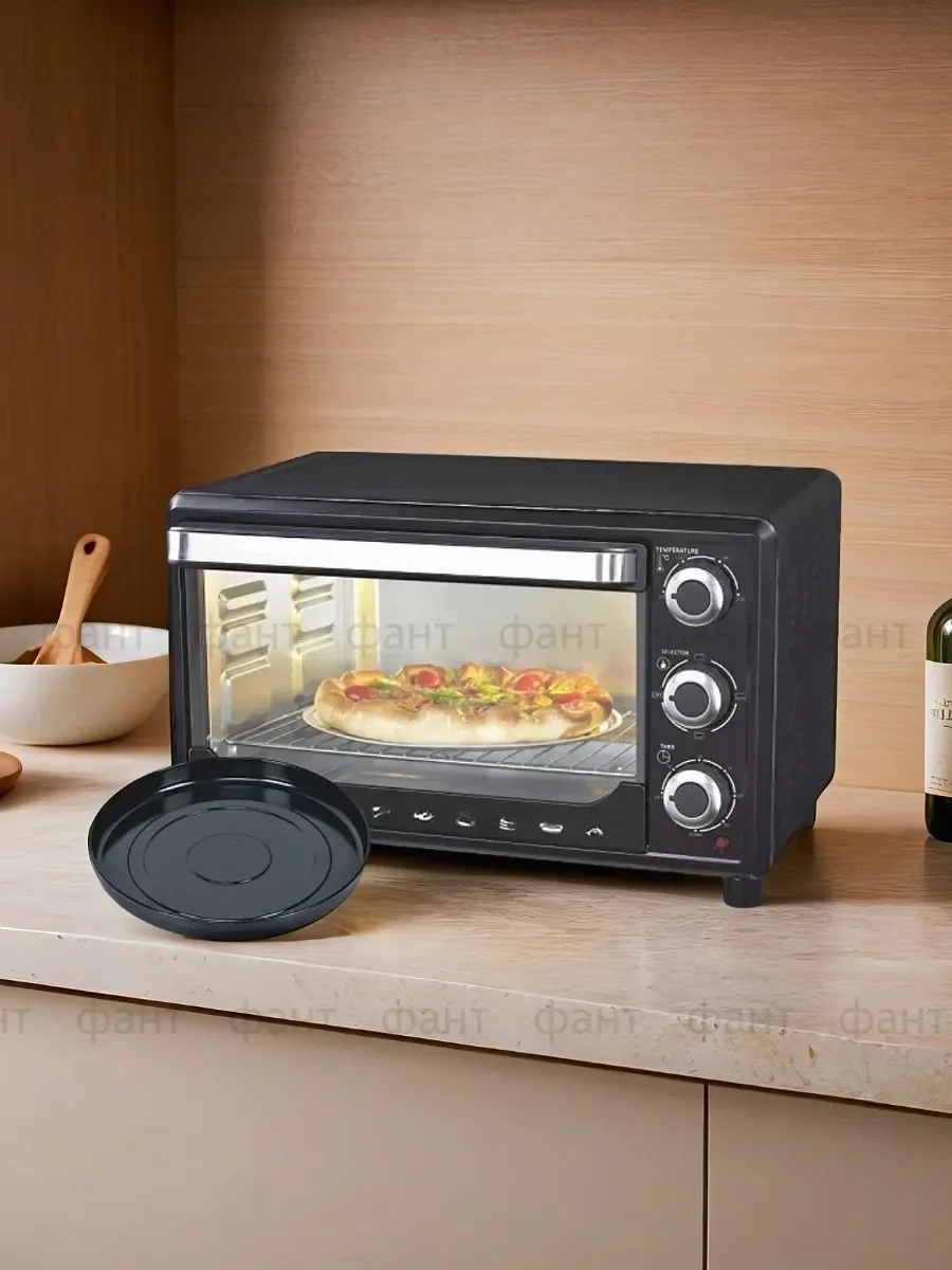 Мини-печь Sakura SA-7000BP 27л, духовка 1500Вт, механ.управление, Цвет: чёрный