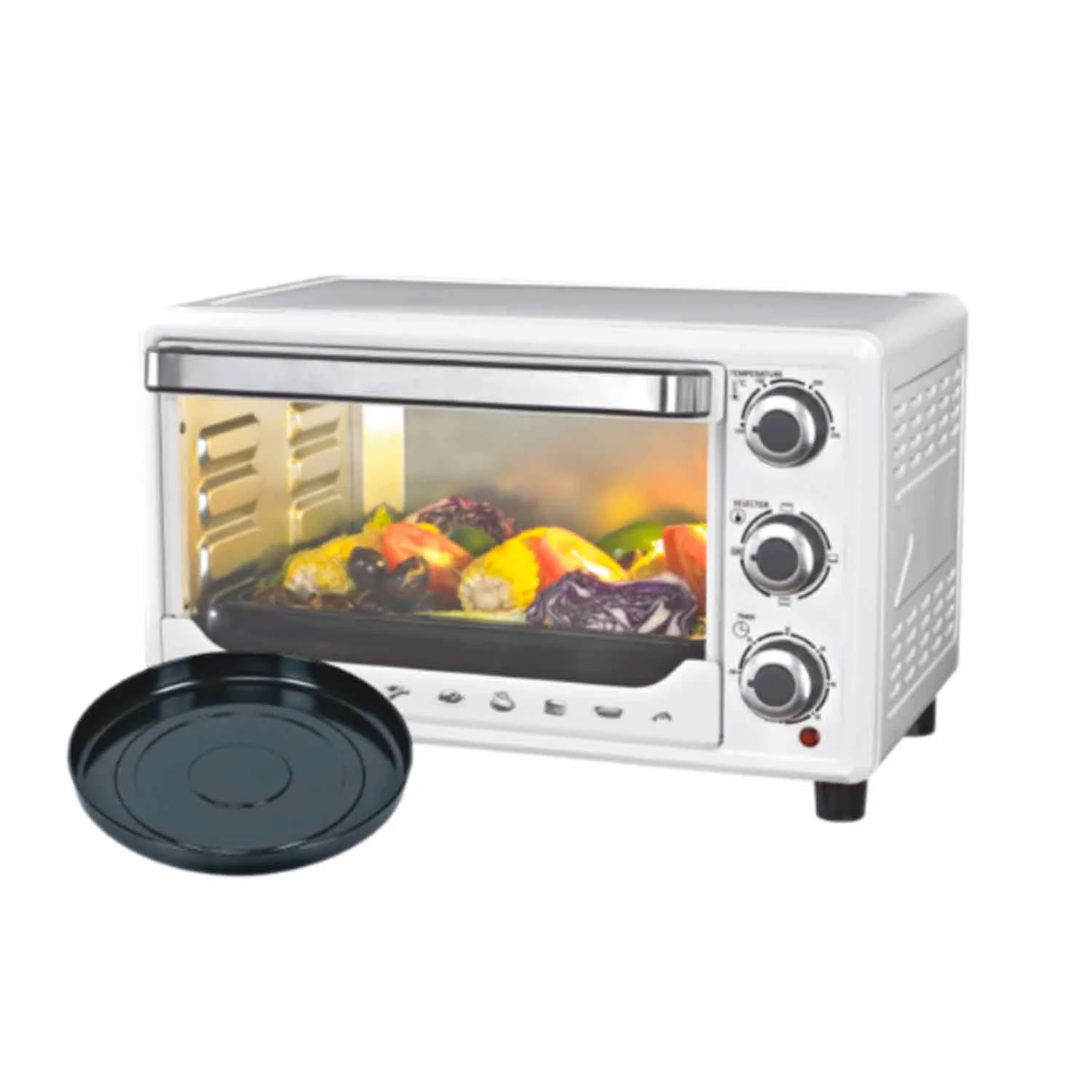 Мини-печь Sakura SA-7000WP 27л, духовка 1500Вт, механ.управление, белый