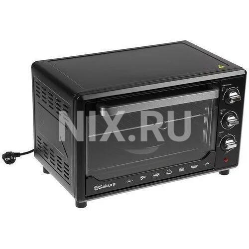 Мини-печь Sakura SA-7001BP 35л, духовка 1600 Вт,, механ.управление, 3 режима работы духовки (верх, низ, верх+низ), таймер на 60 минут, регулировка тем