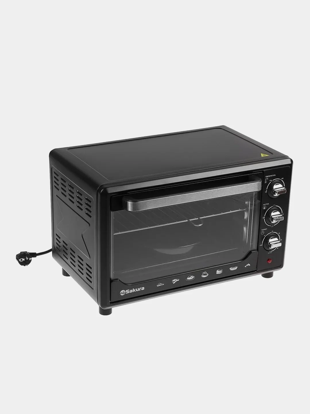 Мини-печь Sakura SA-7001HBK 35л, 3200Вт, духовка 1600Вт, конфорки 185мм+155мм (1000Вт+600Вт), механ.управление, 3 режима работы духовки (верх, низ, ве