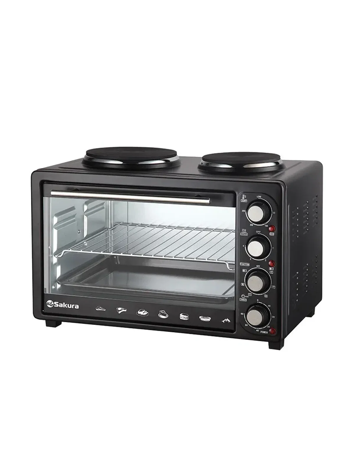 Мини-печь Sakura SA-7025B 1500Вт 30л таймер черный