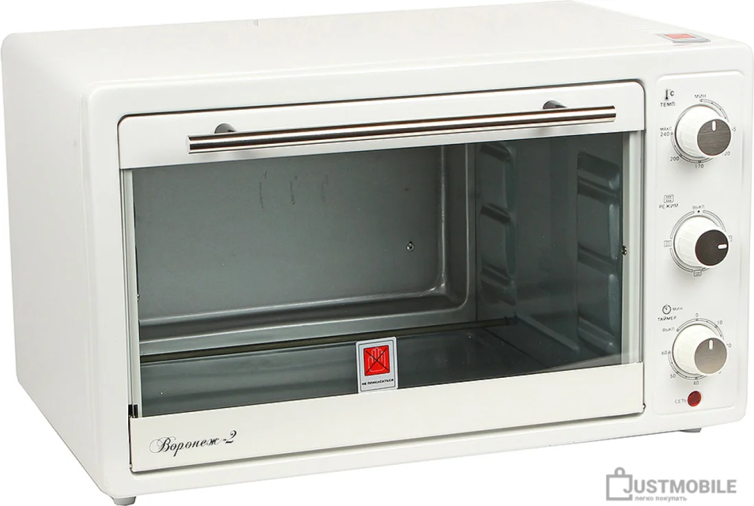 Мини-печь Великие реки Воронеж-2 белый, 1600 Вт, 33 л, таймер 60 мин