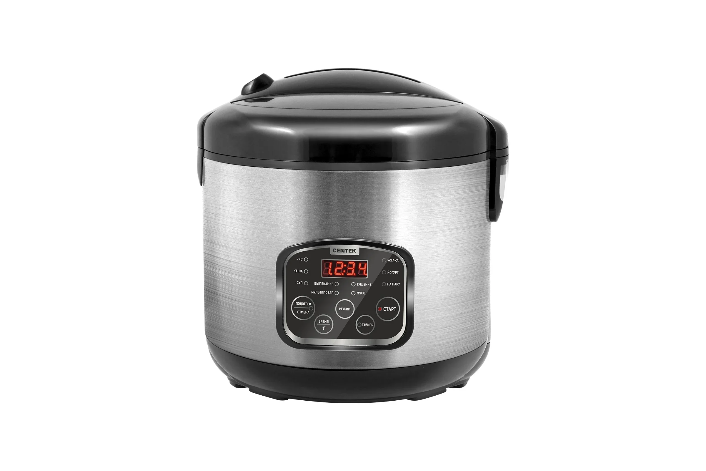 Мультиварка Centek CT-1490 (сталь)скороварка,1000Вт; 5.0л, 8 программ, ненагр крышка, а/п покр(4)