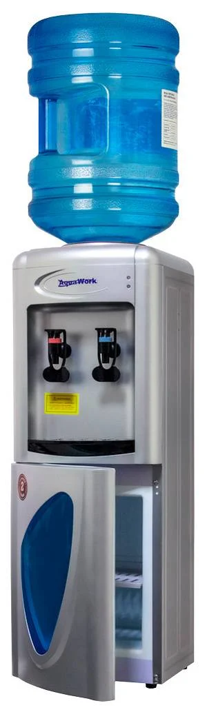 Кулер для воды Aqua Work 0.7LR СЕРЕБРО компр.охл нажим кружкой шкафчик 10 л 24527
