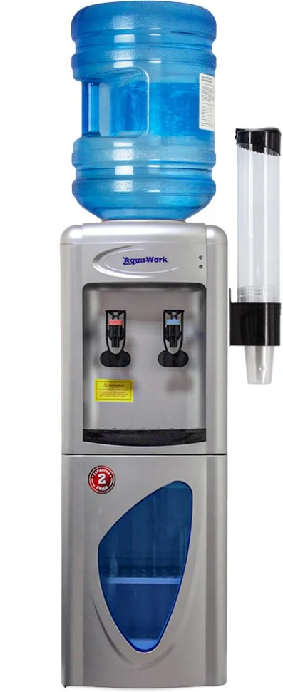 Кулер для воды Aqua Work 0.7LR СЕРЕБРО компр.охл нажим кружкой шкафчик 10 л 24527