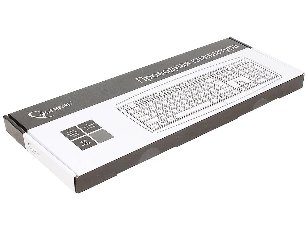 Клавиатура проводная Gembird KB-8351U-BL, USB, черный