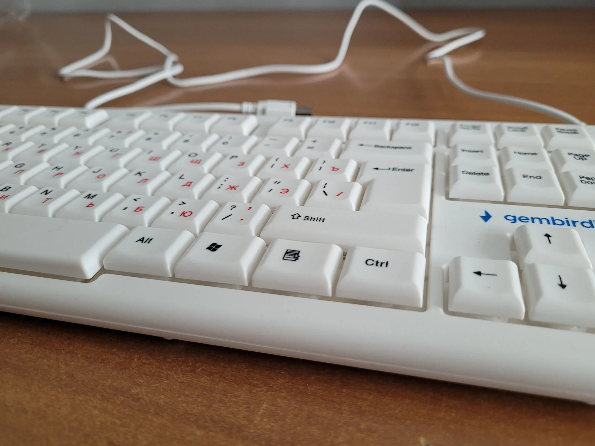 Клавиатура проводная Gembird KB-8354U, USB, бежевый/белый