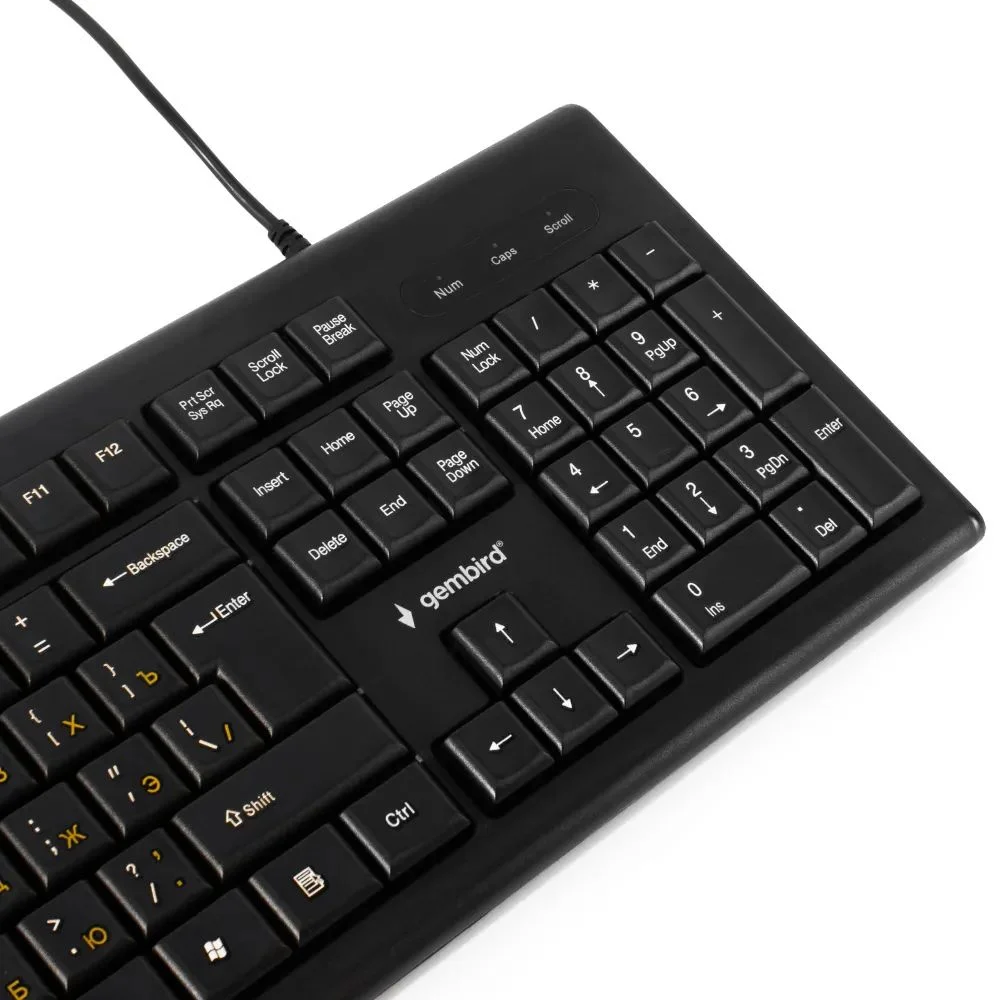 Клавиатура проводная Gembird KB-8354U-BL USB, черный