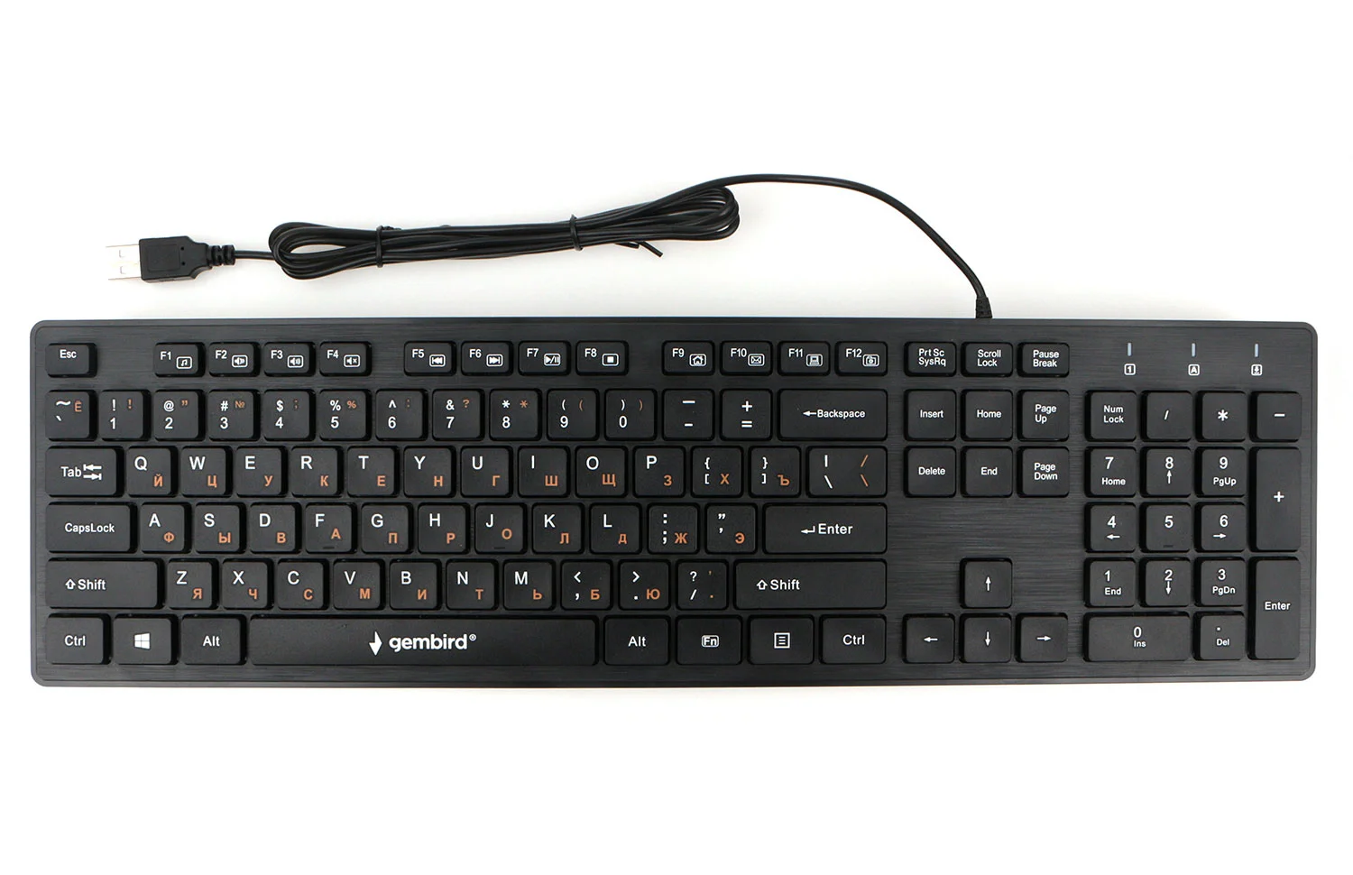 Клавиатура проводная Gembird KB-8360U, USB, черный