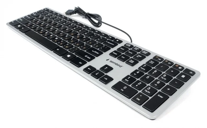 Клавиатура проводная Gembird KB-8420, USB, серый