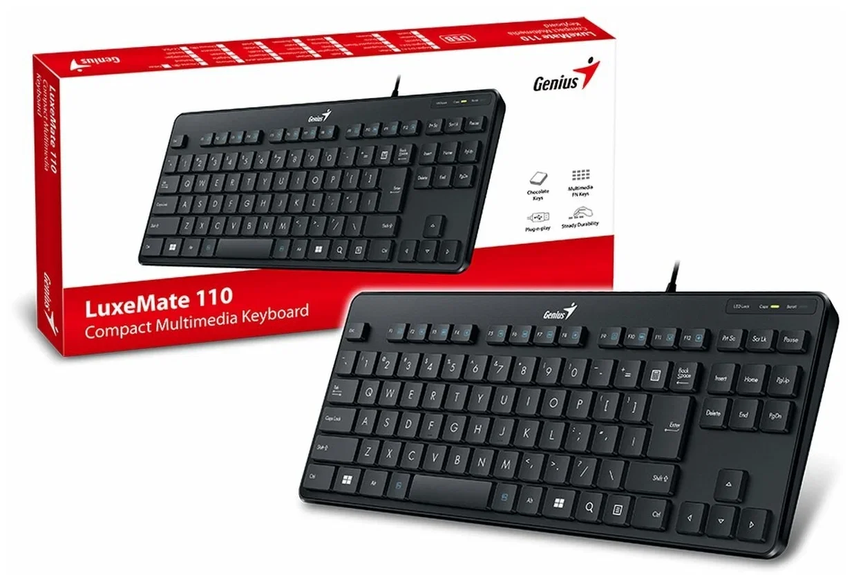 Клавиатура проводная Genius LuxeMate 110, USB, черный