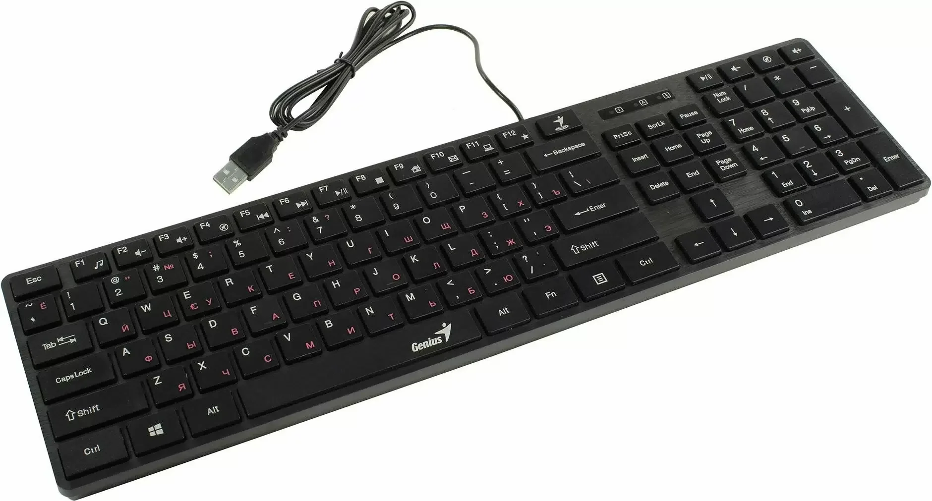 Клавиатура проводная Genius SlimStar 126, USB, черный