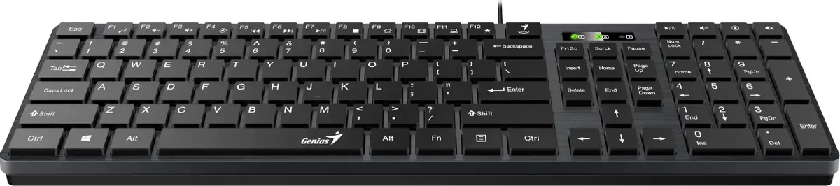 Клавиатура проводная Genius SlimStar 126, USB, черный