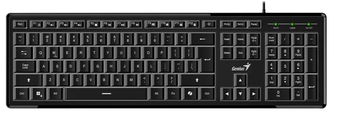 Клавиатура проводная Genius SlimStar 820, черный, USB, 104 клавиши 31310055402