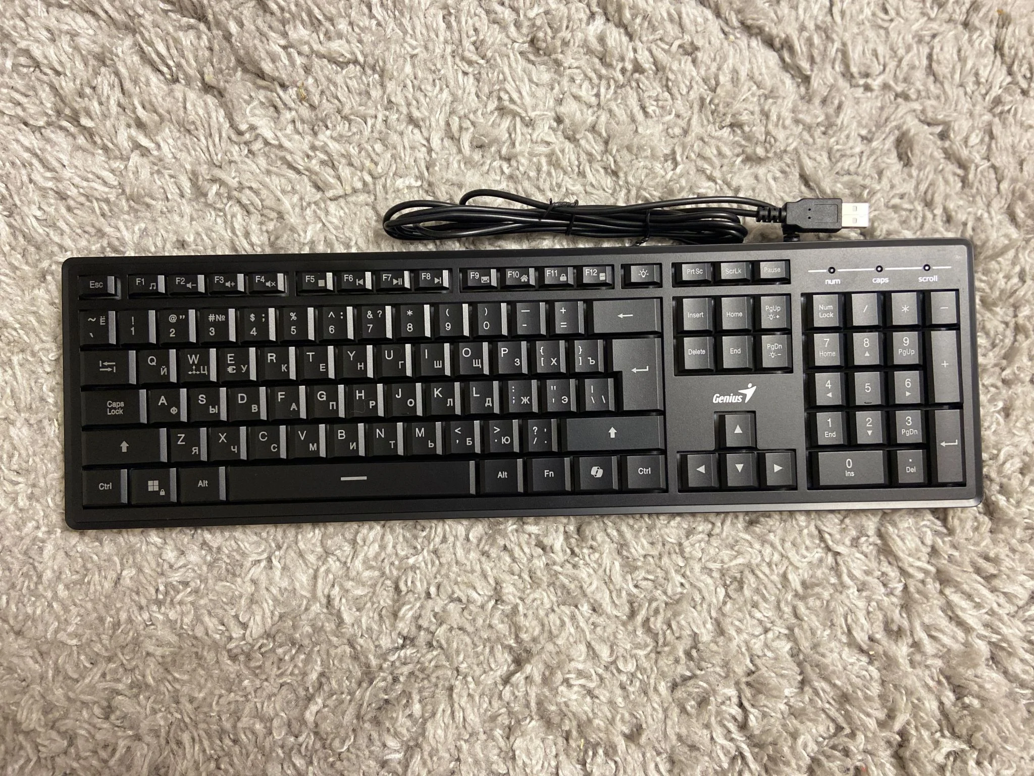 Клавиатура проводная Genius SlimStar 820, черный, USB, 104 клавиши 31310055402