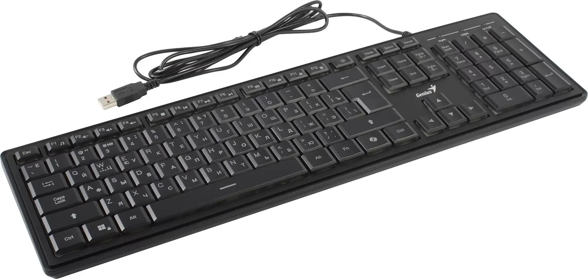 Клавиатура проводная Genius SlimStar 820, черный, USB, 104 клавиши 31310055402