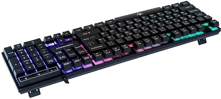 Клавиатура проводная KG-23U BLACK Nakatomi Gaming - игровая с RGb-подсветкой, USB, черная