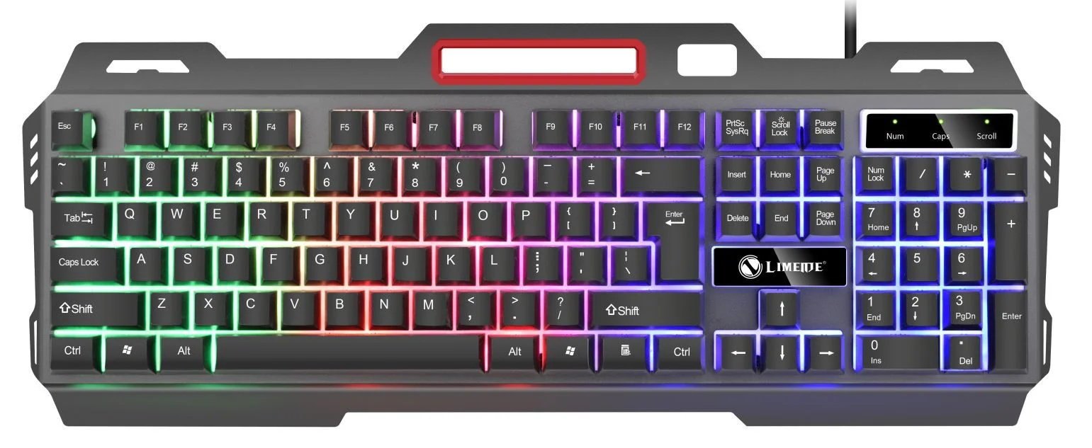 Клавиатура проводная Lime K-0494 RLSK USB Standart Black 104 keyboard with RUS/LAT keys and Special scroll key, Rus(red)/Lat(белый)