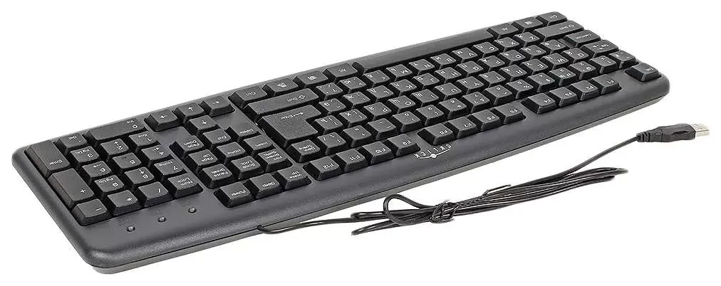 Клавиатура проводная Lime K-0494 RLSK USB Standart Black 104 keyboard with RUS/LAT keys and Special scroll key, Rus(red)/Lat(белый)